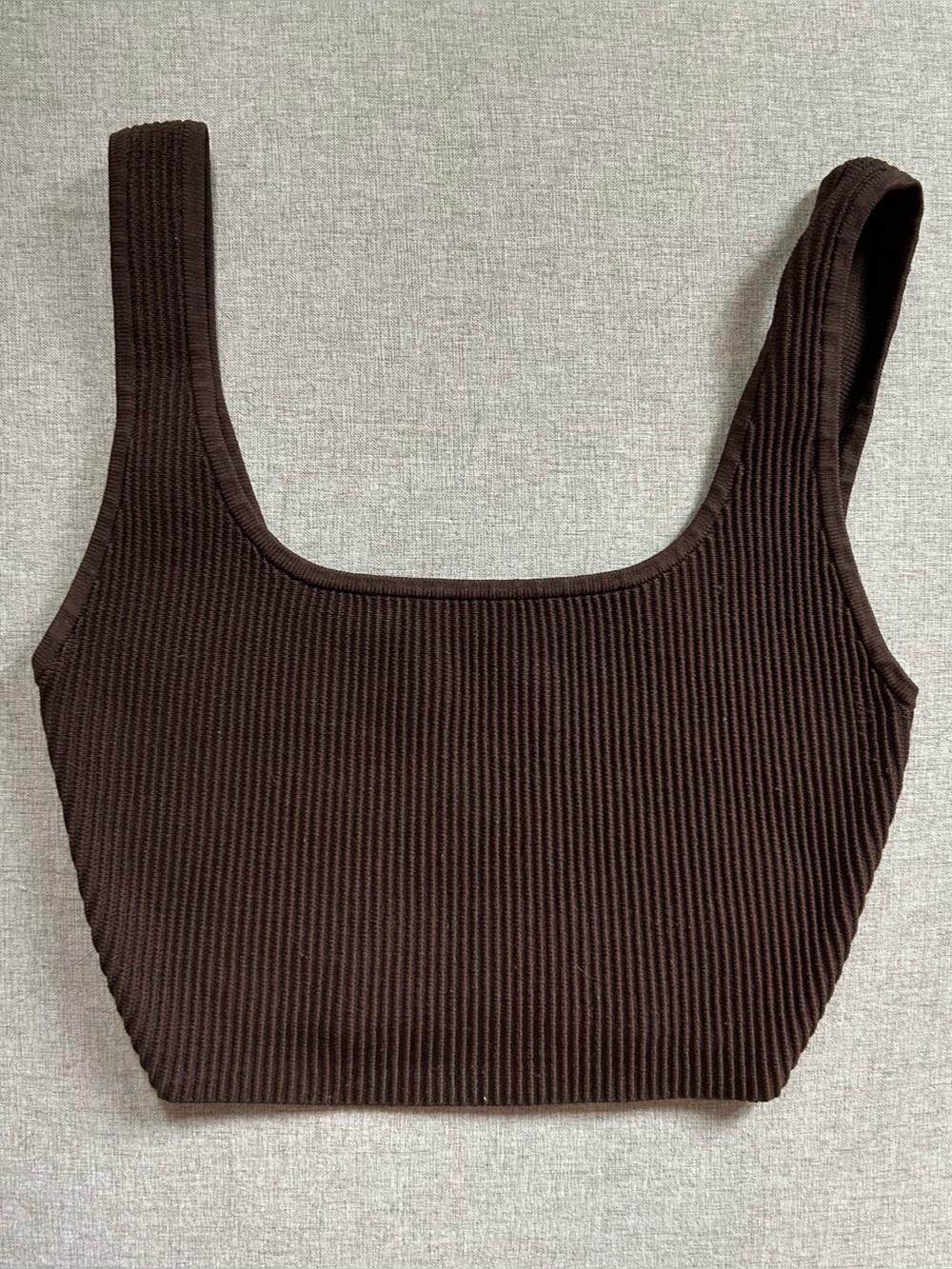 Aritzia Babaton Sculpt Knit Squareneck Cropped Tank in Espresso